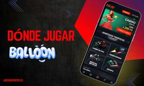 Aplicación móvil Pin-Up Casino mostrando acceso directo al Ballooon.